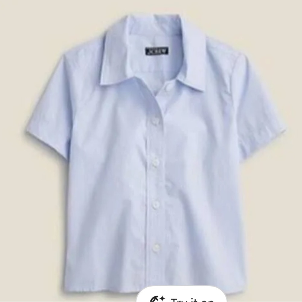 J. Crew Women’s Blue Gamine shirt in cotton poplin NEW with tags size 2